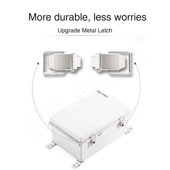 Waterproof Junction Box, IP67 ABS Plastic Electrical Enclosure (11.2"x7.7"x5.1") - Picture 5 of 6